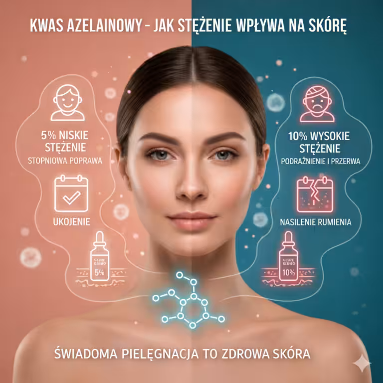 Kwas azelainowy 5% czy 10% – kiedy wyższe stężenie szkodzi