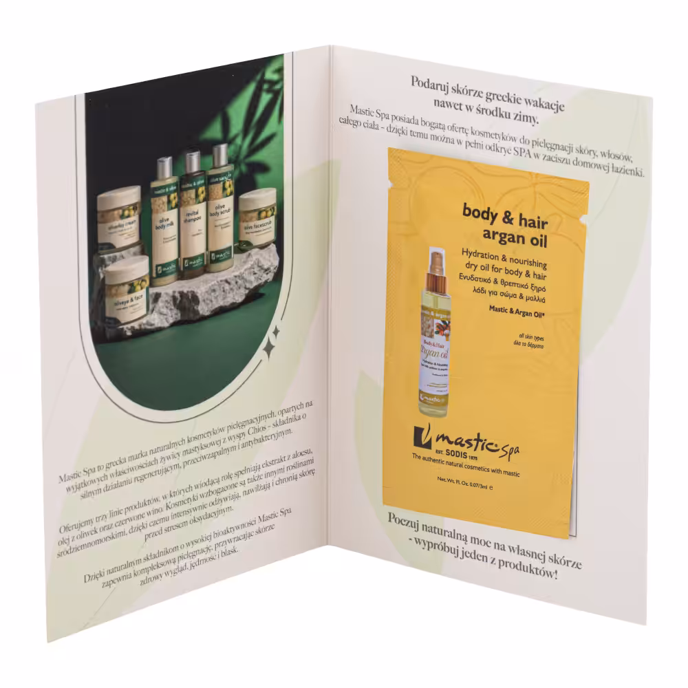 BODY & HAIR ARGAN OIL Suchy olejek nawilżający i odżywczy do ciała i włosów - Próbka