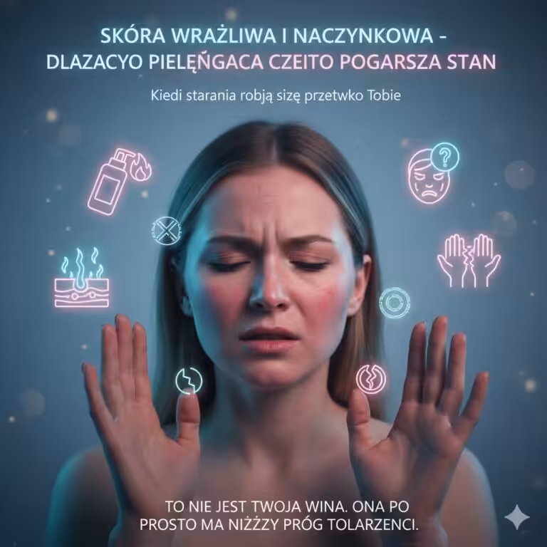Skóra wrażliwa i naczynkowa – dlaczego pielęgnacja często pogarsza stan